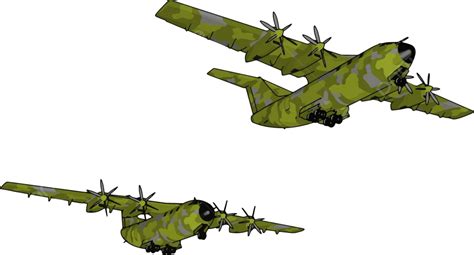 Illustration Of A Vintage Green Bomber Aircraft Depicted In A Vector Format Against A White ...