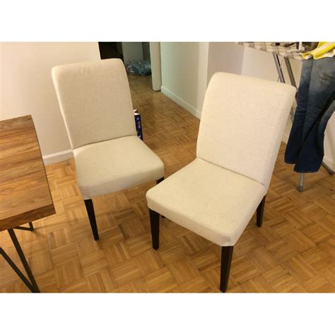 Ikea Henriksdal Dining Chair w/ Natural Fabric Covering - AptDeco