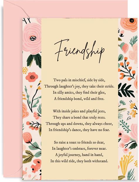 Old English Co. Friendship Greeting Card - Birthday Card for Best Friend - Friendship Poem ...