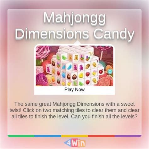 Mahjongg Dimensions Candy Game - Free Online Games | Candy games ...