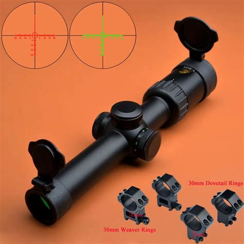 Eagle Eye Scopes 1 6X24 (30mm) R/G Tactical Scope Hunting Glass Reticle Rifle Scope-in ...