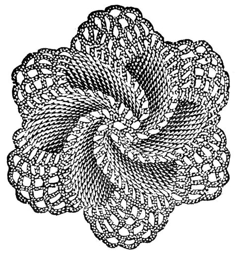 Vintage Clip Art - Crocheted Doily Rose - The Graphics Fairy