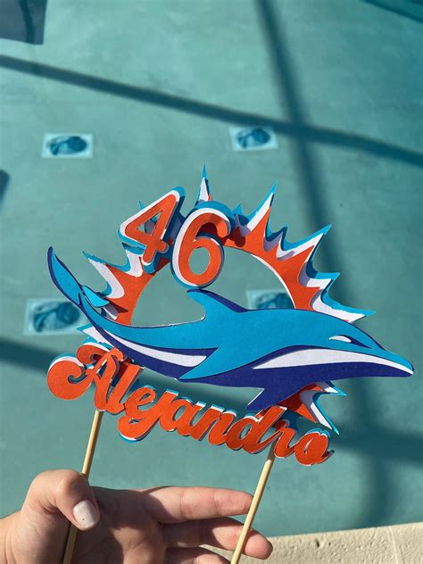 Miami Dolphins 3D Cake Topper / Miami Dolphins Cake Topper - Etsy