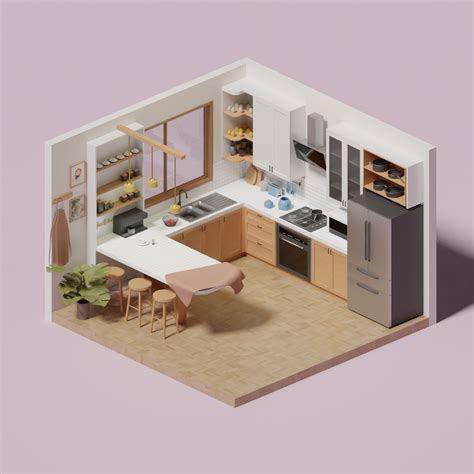 3D Model Kitchen 2 – Toffu Co