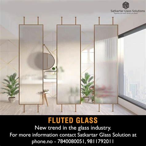 Fluted Glass | Wall partition design, Room partition designs, Glass partition wall