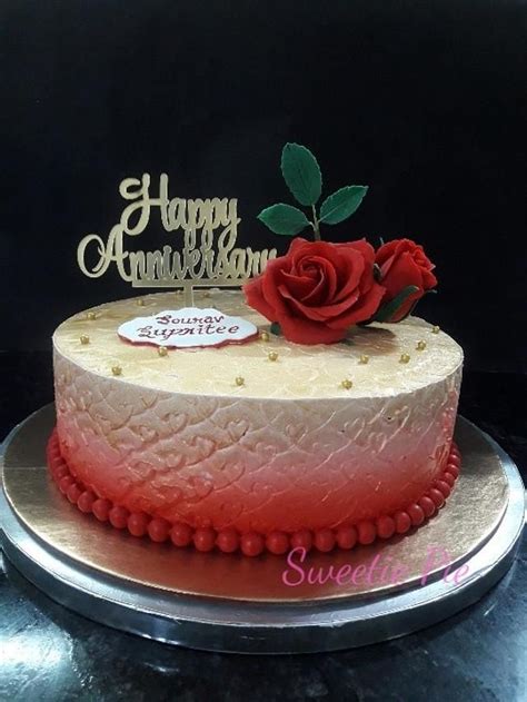 WHIPPED CREAM ANNIVERSARY CAKE by Rupali Pal Cake Eater, Flower Cakes, No Bake Pies, Sweetie Pie ...