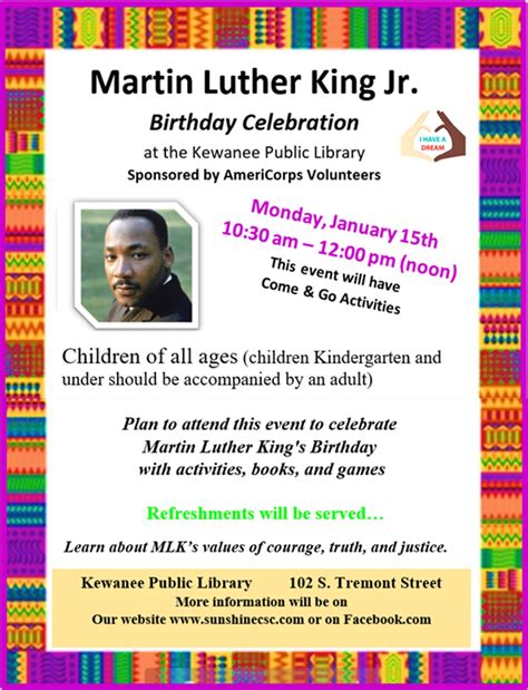 MLK Jr. Birthday Celebration - Kewanee Public Library District