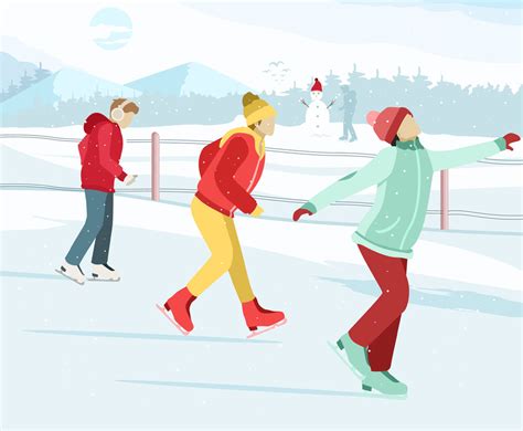 Fun Ice Skating Vector Vector Art & Graphics | freevector.com