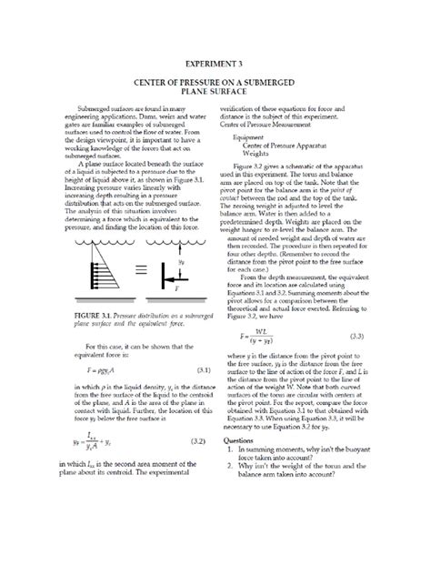 Experiment 3 Center of Pressure | PDF