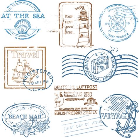 Various travel stamps design vector Vectors graphic art designs in editable .ai .eps .svg format ...