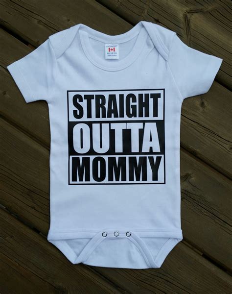 Straight Out of Mommy Unisex Baby Onesie Bodysuit Newborn Funny Quotes ...