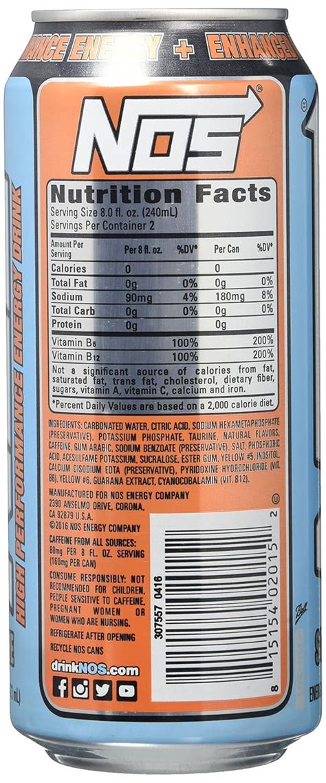 Energy Drinks With Nutrition Facts Label - Pensandpieces