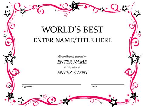 Free Printable Best Daughter Certificate - Free Printable