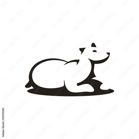 Polar Bear Silhouette Abstract Image Character Illustration Stock ...