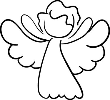 Angel Outline Decorative Decal - TenStickers