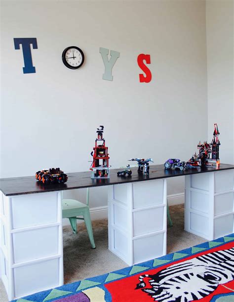 Simple lego storage idea with a diy lego table