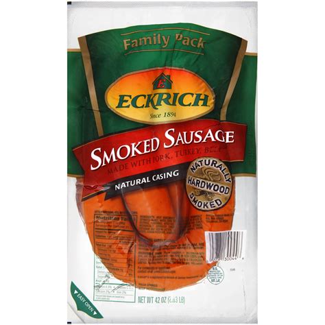 Eckrich Natural Casing Smoked Sausage, 2.4375 lb - Walmart.com