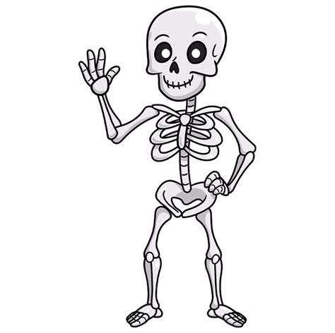 Cartoon Skeleton Coloring Page Easy Drawing Guides | The Best Porn Website