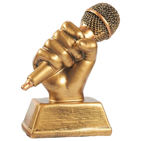 Buy Juvale Golden Microphone Trophy - Small Resin Singing Award Trophy for Karaoke, Singing ...