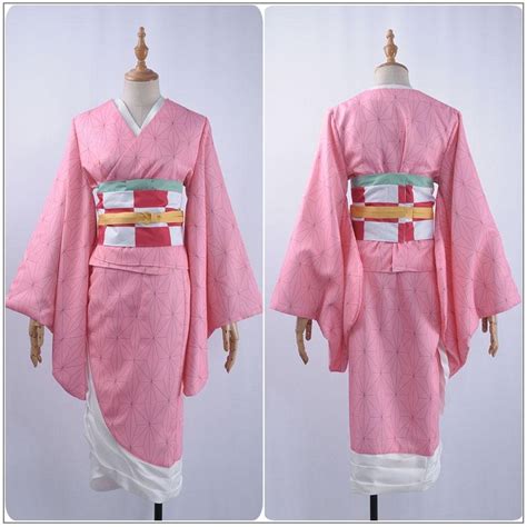 Demon Slayer: Kimetsu no Yaiba Kamado Nezuko Kimono Cosplay Costume for ...