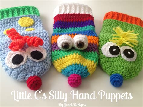 By Jenni Designs: Free Crochet Pattern: Little C's Silly Hand Puppets