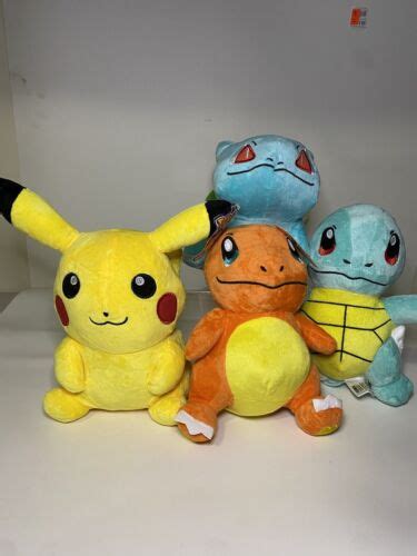 7inch Pokemon Squishmallow Bundle Set of 4x Squirtle Pikachu Charmander ...