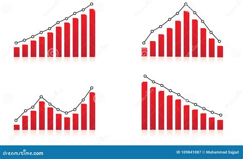 Business Statistic Chart Graph Financial Analysis Growing and Falling Graph Stock Vector ...