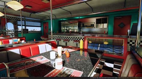 American Style Diner in Environments - UE Marketplace