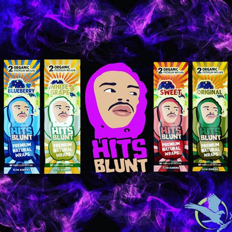 Hits Blunt Organic Premium Rolling Paper Wraps - Pack of 2 - Display of ...