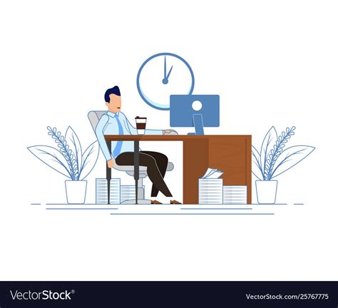 Coffee break during business hours cartoon flat Vector Image