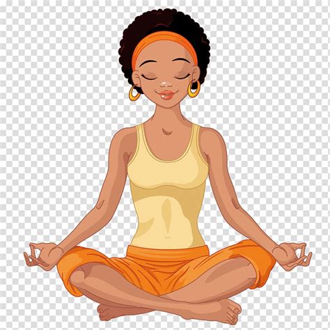 Animated woman doing yoga meditating, Yoga Lotus position African American , Practicing yoga ...