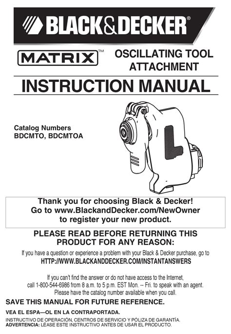 BLACK & DECKER BDCMTO INSTRUCTION MANUAL Pdf Download | ManualsLib