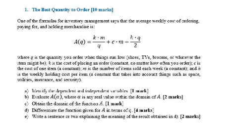 Solved One of the formulas for inventory management says | Chegg.com