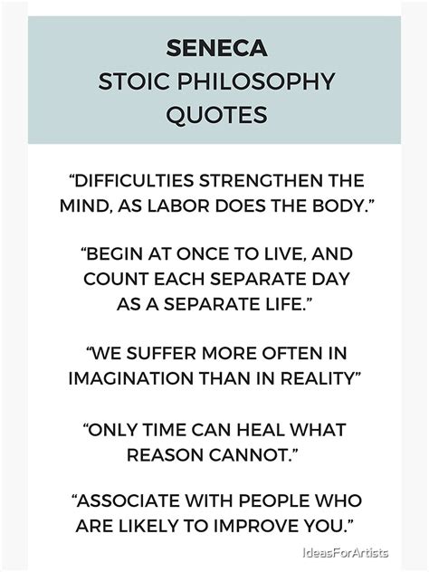 "Stoic Philosophy Quotes by Seneca" Poster by IdeasForArtists | Redbubble