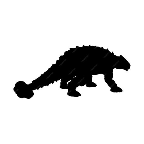 Premium Vector | Vector black ankylosaurus silhouette dinosaur isolated on white background