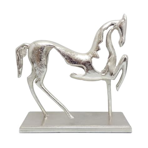 Silver Nickel Horse Sculpture - No5a Interiors