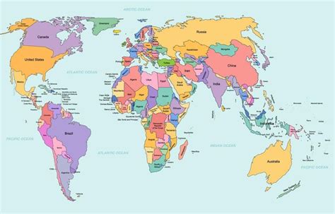 Descargar vistoso mundo mapa con país nombres gratis | Mapa mundo ...