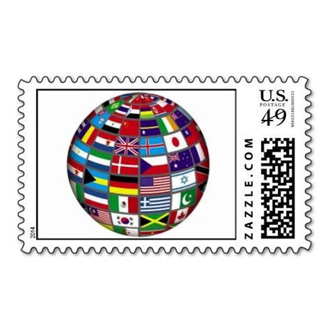 United World Nations on Flag Globe Postage Stamp. This great stamp ...