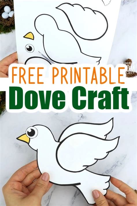 Free Printable Cut and Paste Dove Craft for Kids with Dove Template - Simple Mom Project