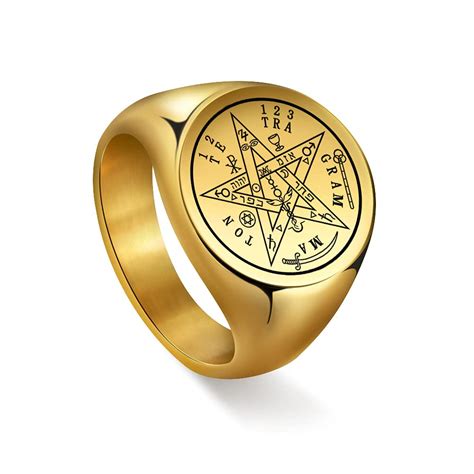 Buy DreamtimesVintage Tetragrammaton Viking Rings Wahyeh Magical Blessed Pentagram of Solomon ...