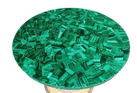 Green Malachite Semiprecious Round Coffee Table Top, Material: Marble, Size: 3x6 Feet at Rs 2350 ...