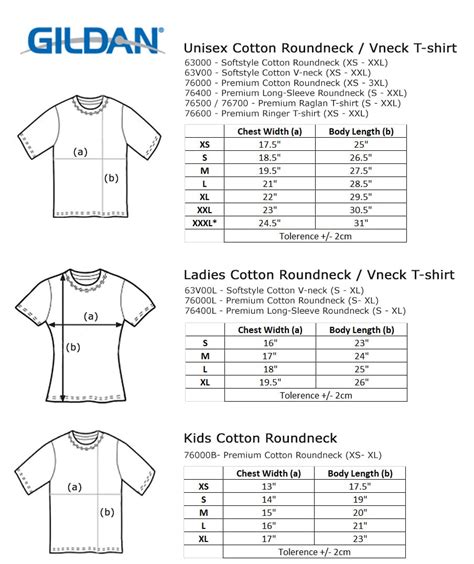 Gildan Youth Size Chart 7/8