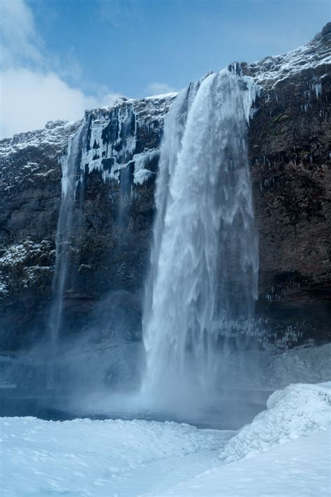 Iceland Winter Waterfall Seljalandsfoss Fine Art Print | Photos by Joseph C. Filer