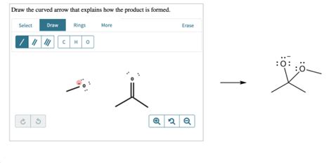 Draw the curved arrow that explains how the product is formed. Select Draw Rings More Erase ...