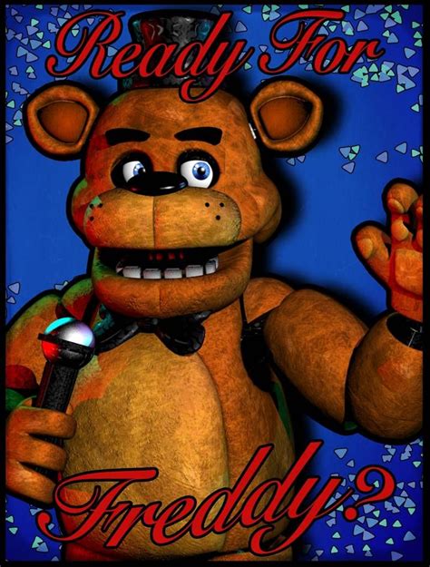 a teddy bear holding a microphone with the words ready for freckly on it