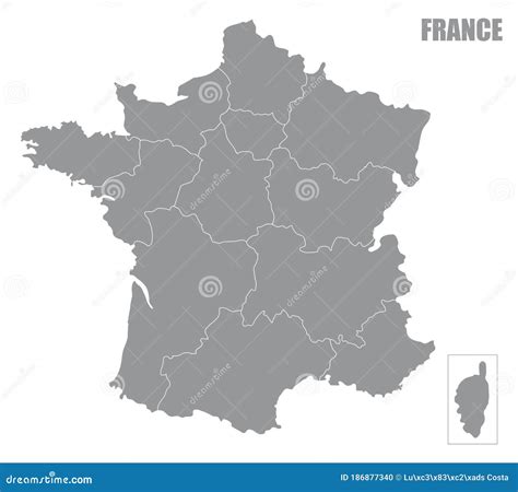 France regions map stock illustration. Illustration of state - 186877340