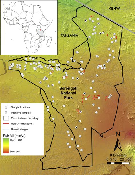 Map of Serengeti National Park and protected areas (black lines)... | Download Scientific Diagram