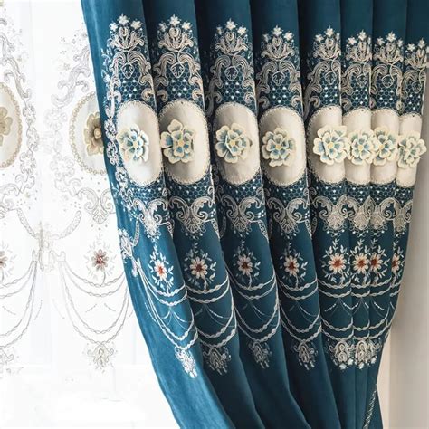 Living Room Royal Blue Curtains | Free Global Delivery