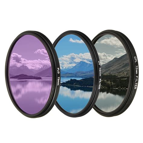 New Camera Lens Filter Kit Set UV CPL FLD 3 In 1 Bag for Canon for ...