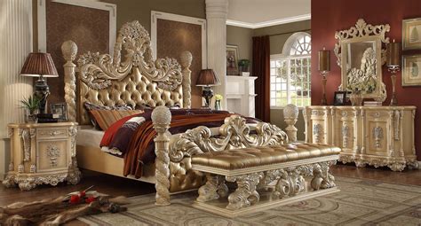 5 pc Queen Victoria renaissance style antique silver queen bedroom set ...